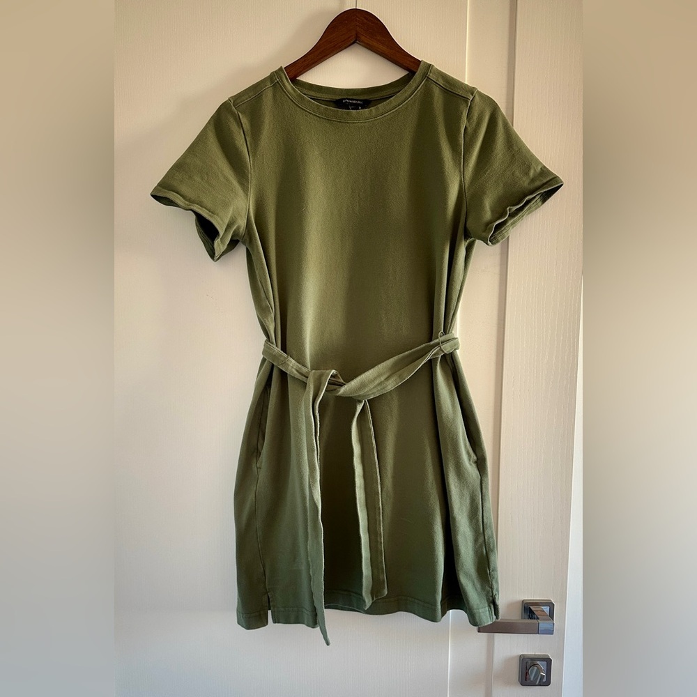 Banana Republic Olive Green Mini Dress with Tie Waist